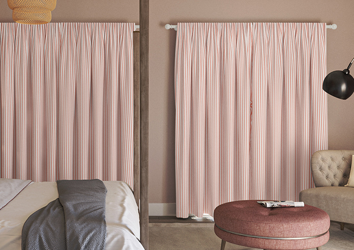 Lace Stripes, Toast Orange - Made to Measure Curtains - Image 7